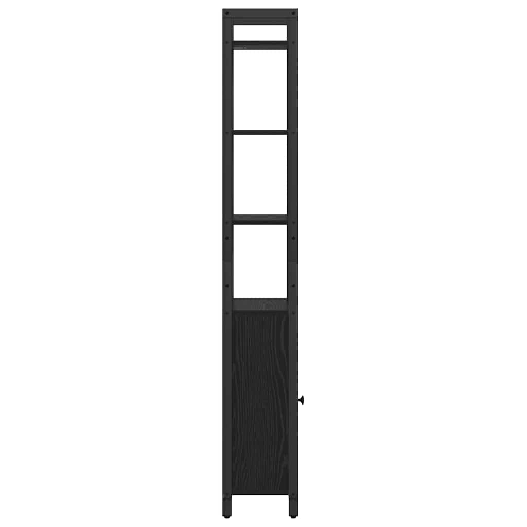 vidaXL Boekenkast Zwart Eiken 40 x 24 x 161 cm Bewerkt hout