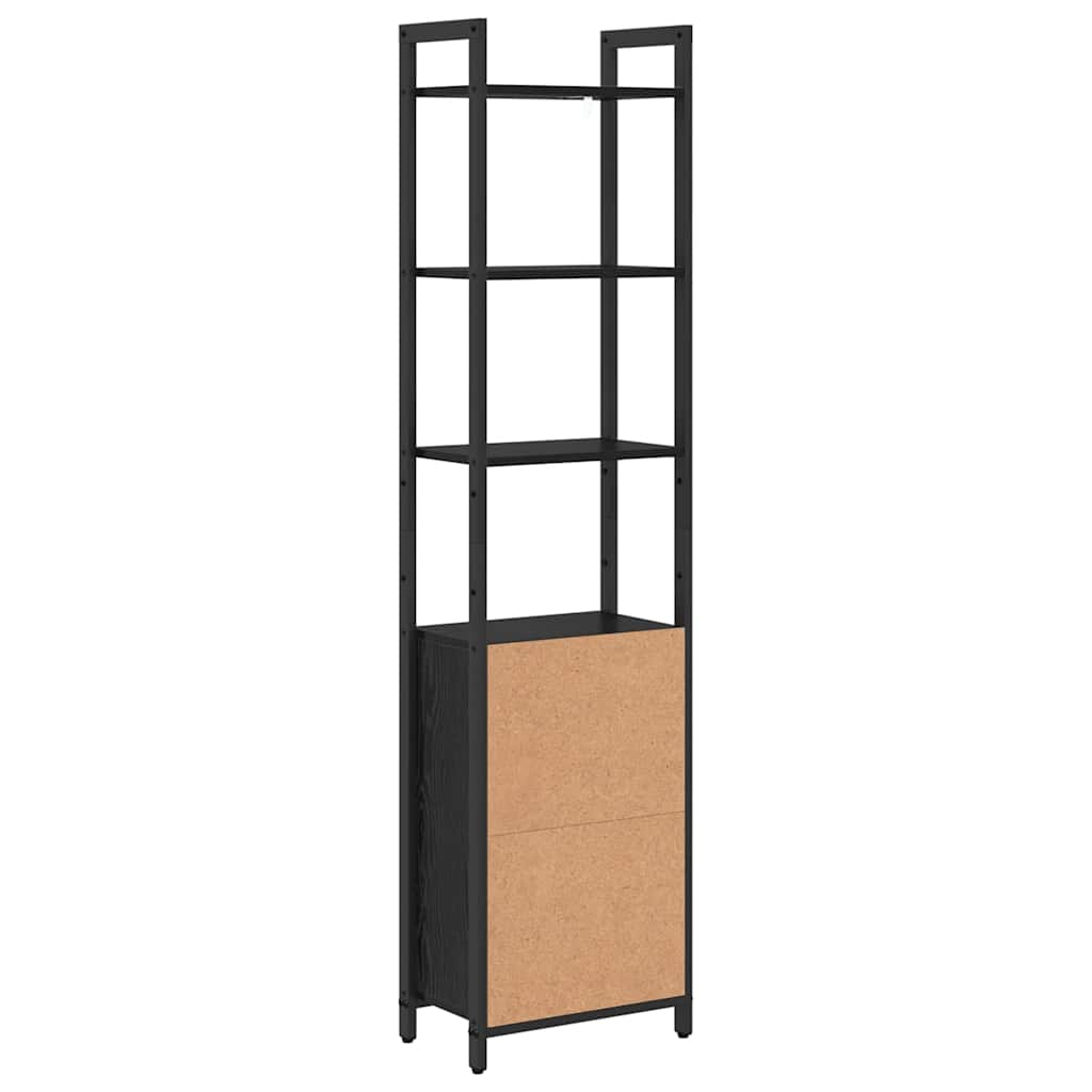 vidaXL Boekenkast Zwart Eiken 40 x 24 x 161 cm Bewerkt hout