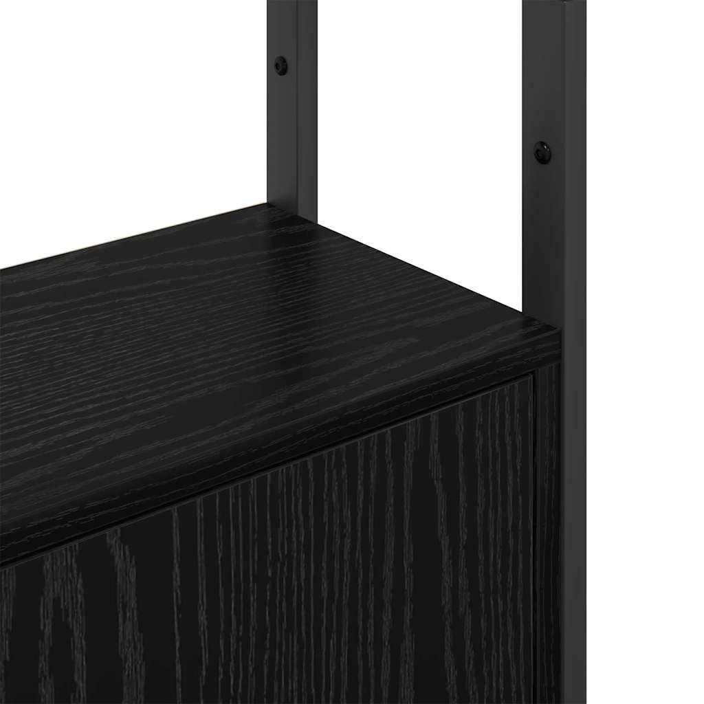 vidaXL Boekenkast Zwart Eiken 40 x 24 x 161 cm Bewerkt hout