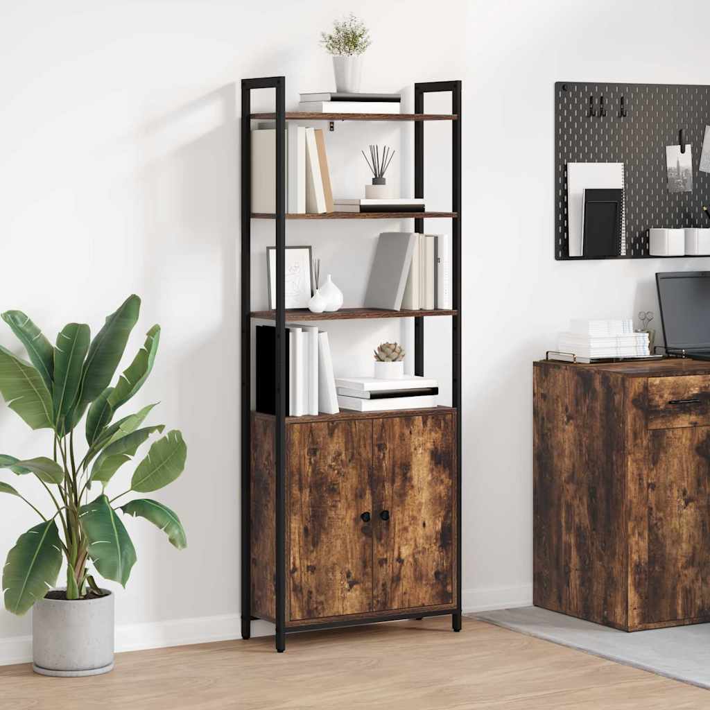 vidaXL Boekenkast Zwart Eiken 40 x 24 x 161 cm Bewerkt hout