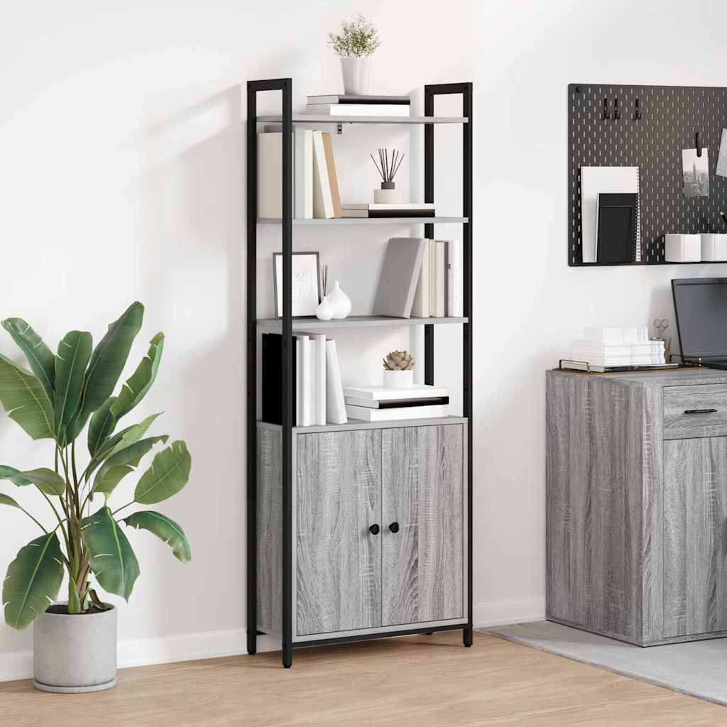 vidaXL Boekenkast Zwart Eiken 40 x 24 x 161 cm Bewerkt hout