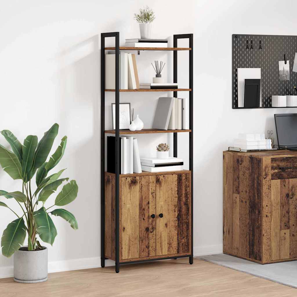 vidaXL Boekenkast Zwart Eiken 40 x 24 x 161 cm Bewerkt hout