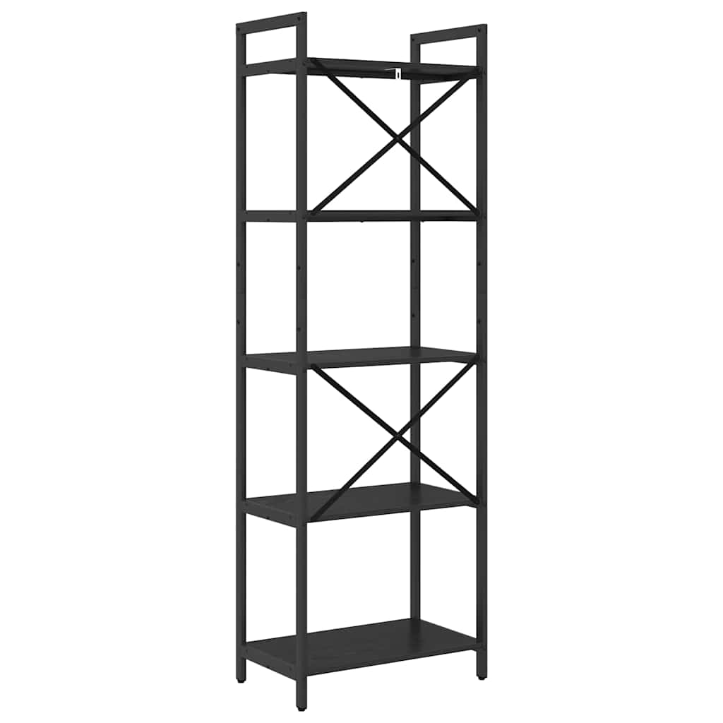 vidaXL Boekenkast Zwart Eiken 56 x 34 x 171 cm Bewerkt hout