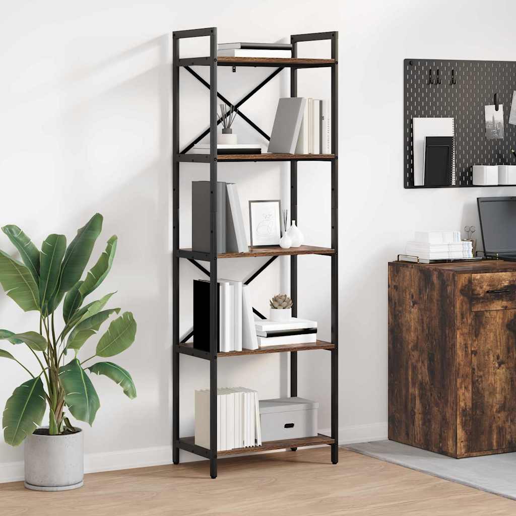 vidaXL Boekenkast Zwart Eiken 56 x 34 x 171 cm Bewerkt hout