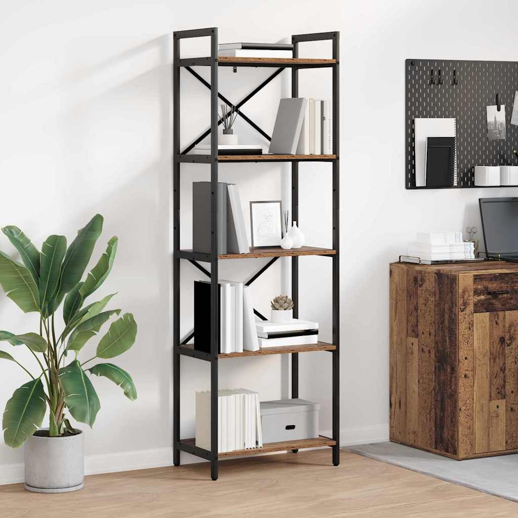 vidaXL Boekenkast Zwart Eiken 56 x 34 x 171 cm Bewerkt hout
