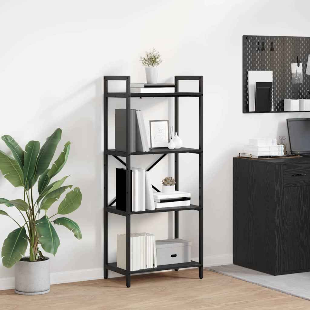 vidaXL Boekenkast Zwart Eiken 56 x 34 x 171 cm Bewerkt hout