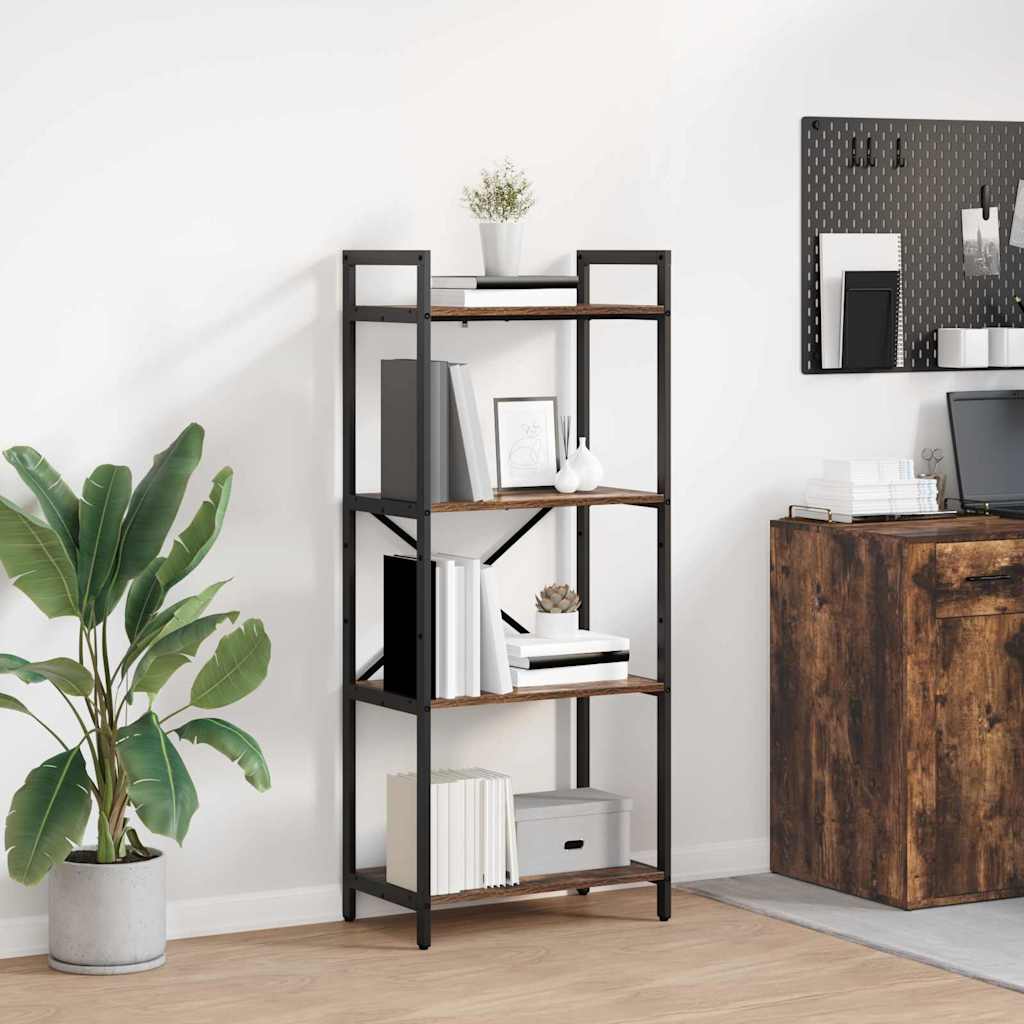 vidaXL Boekenkast Zwart Eiken 56 x 34 x 171 cm Bewerkt hout