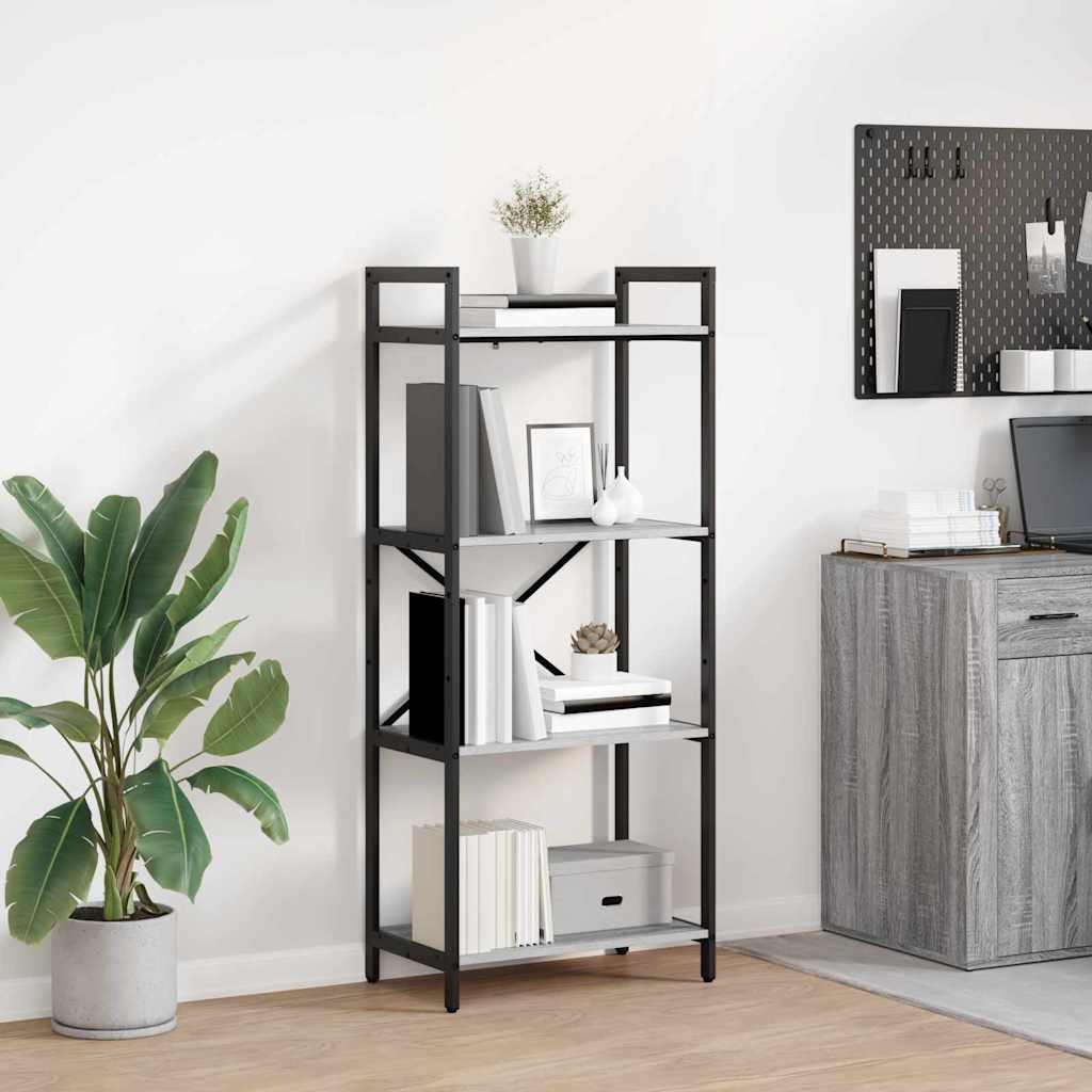 vidaXL Boekenkast Zwart Eiken 56 x 34 x 171 cm Bewerkt hout