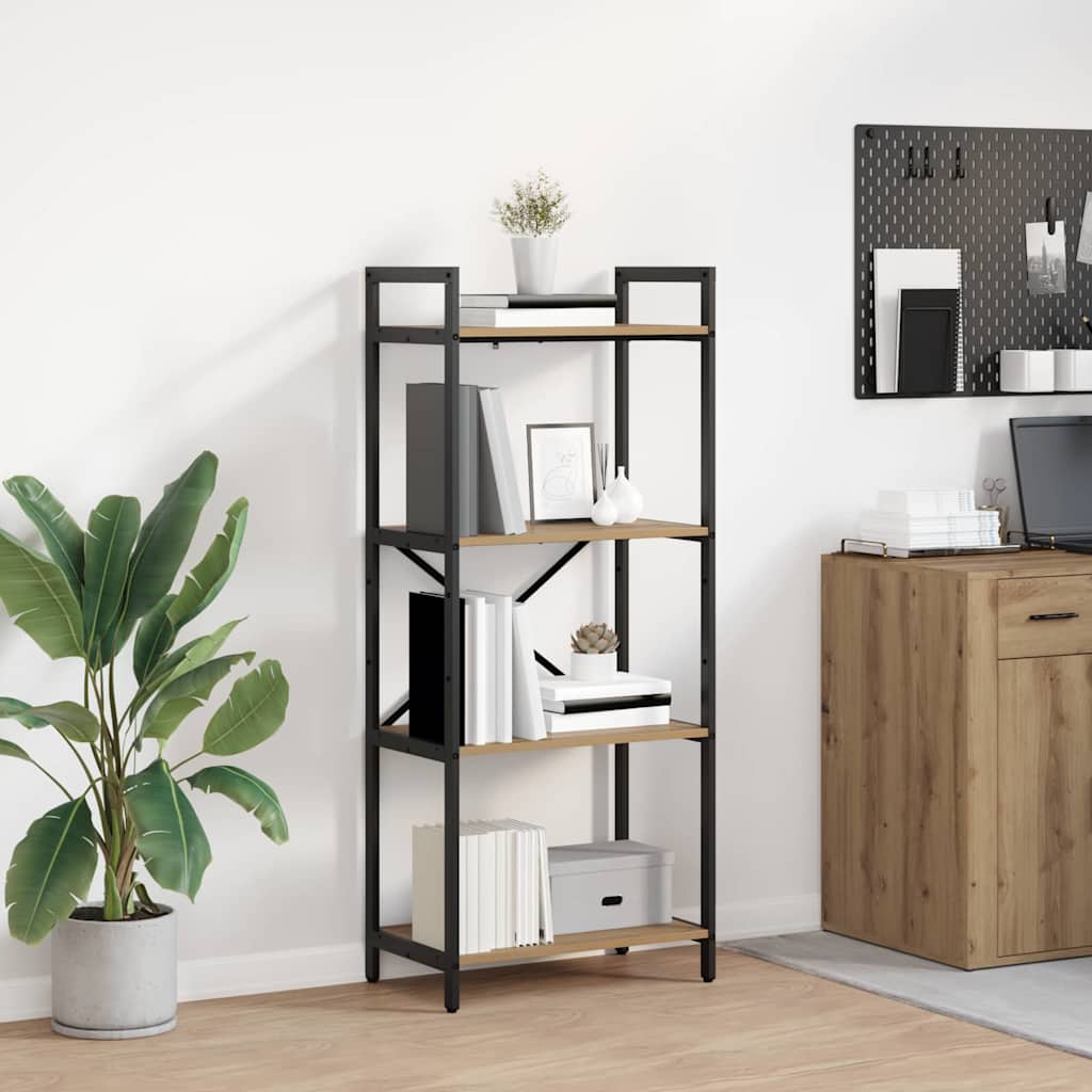 vidaXL Boekenkast Zwart Eiken 56 x 34 x 171 cm Bewerkt hout
