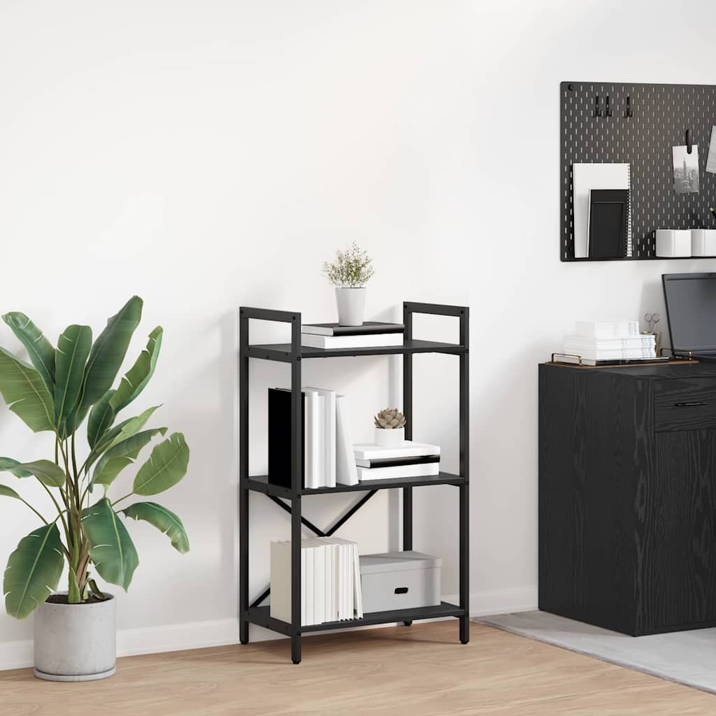 vidaXL Boekenkast Zwart Eiken 56 x 34 x 171 cm Bewerkt hout