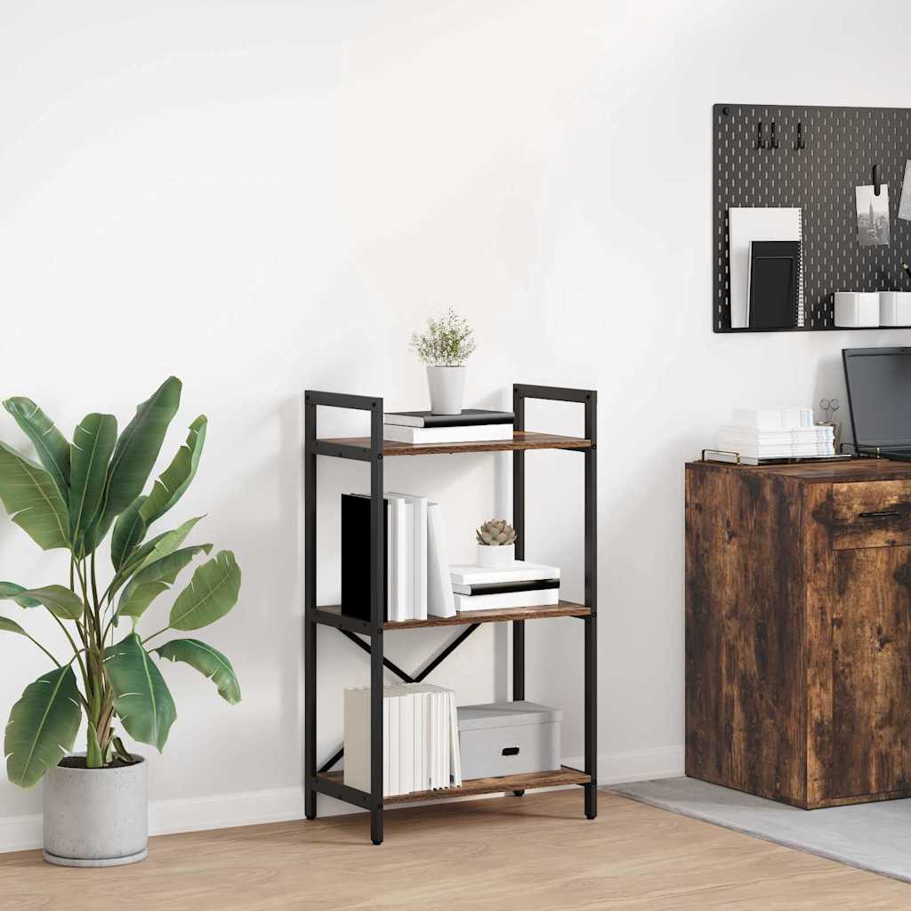 vidaXL Boekenkast Zwart Eiken 56 x 34 x 171 cm Bewerkt hout