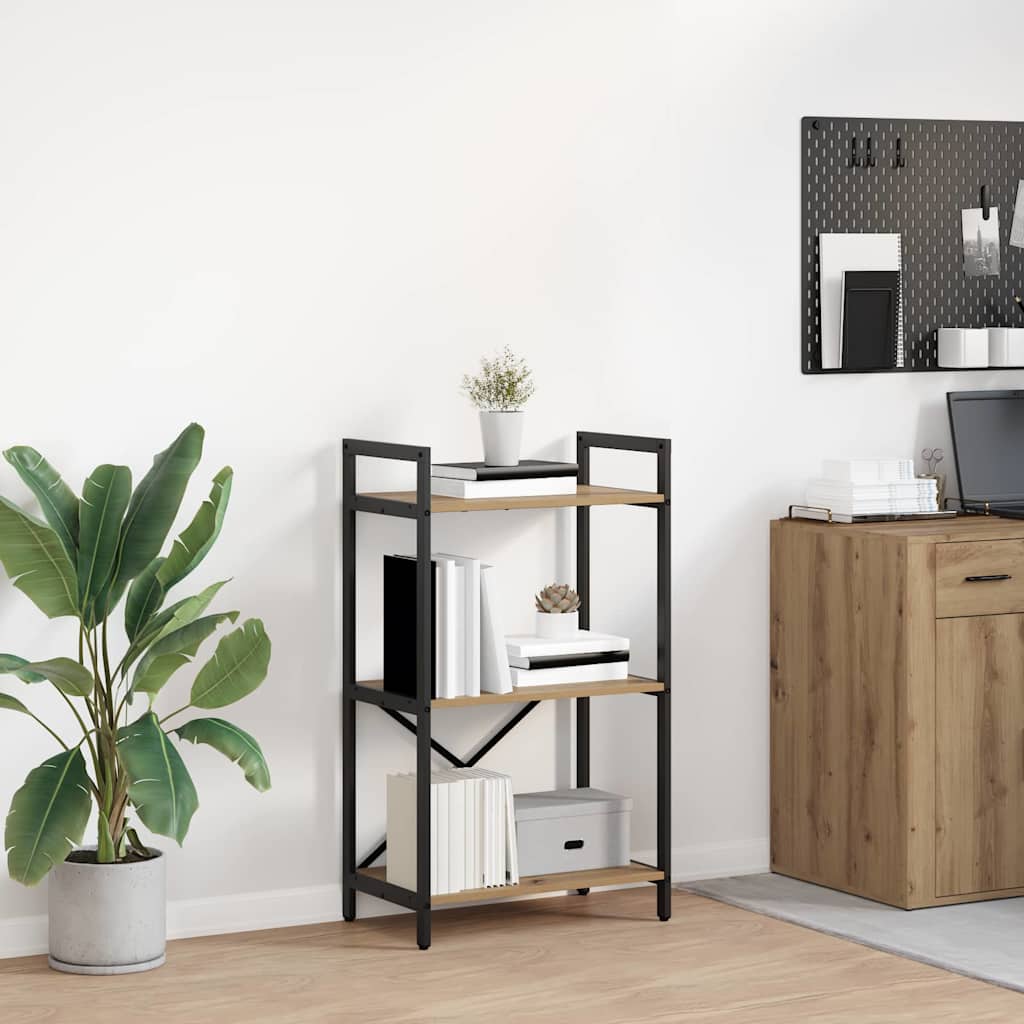 vidaXL Boekenkast Zwart Eiken 56 x 34 x 171 cm Bewerkt hout