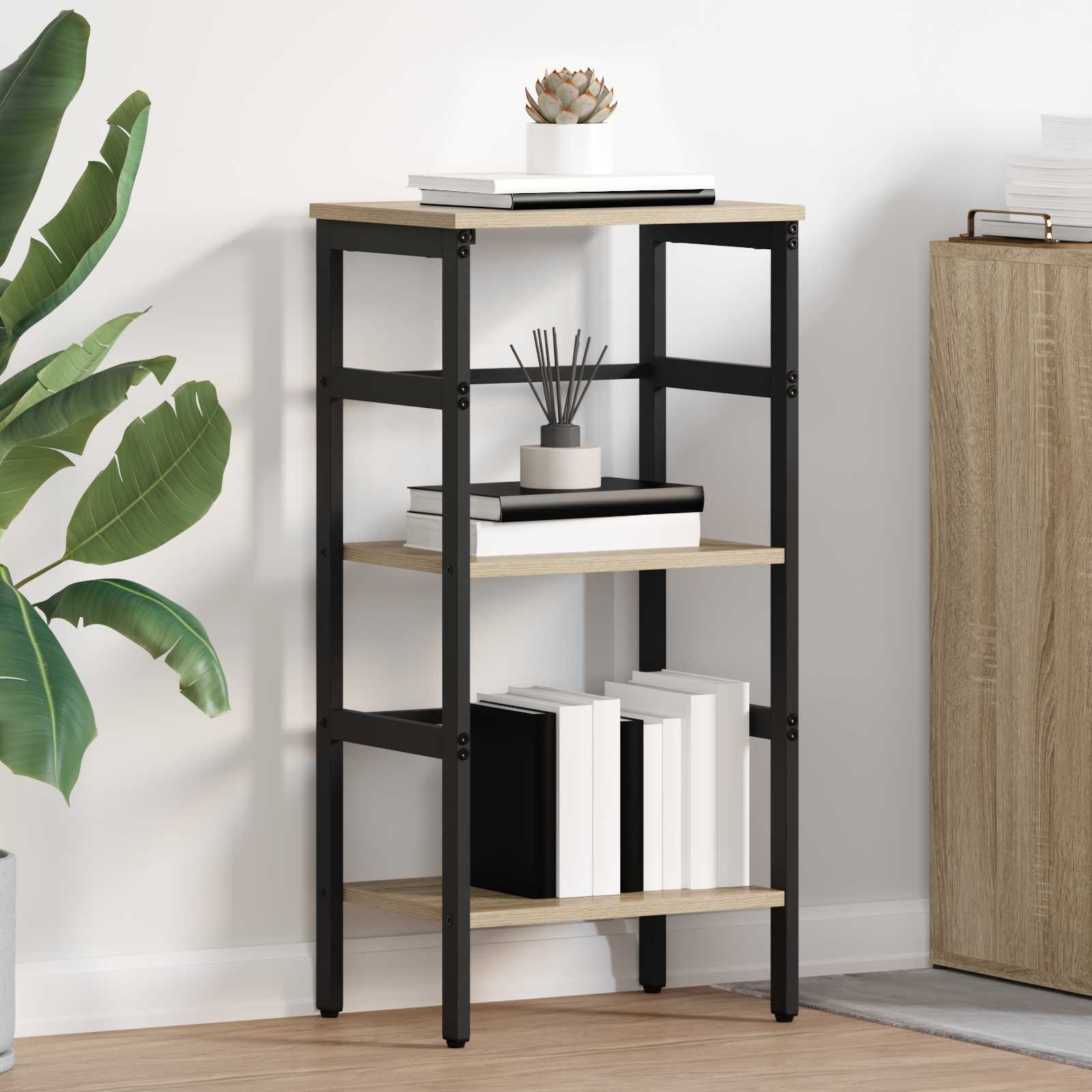 vidaXL Boekenkast Zwart Eiken 40 x 29,5 x 81 cm Bewerkt hout