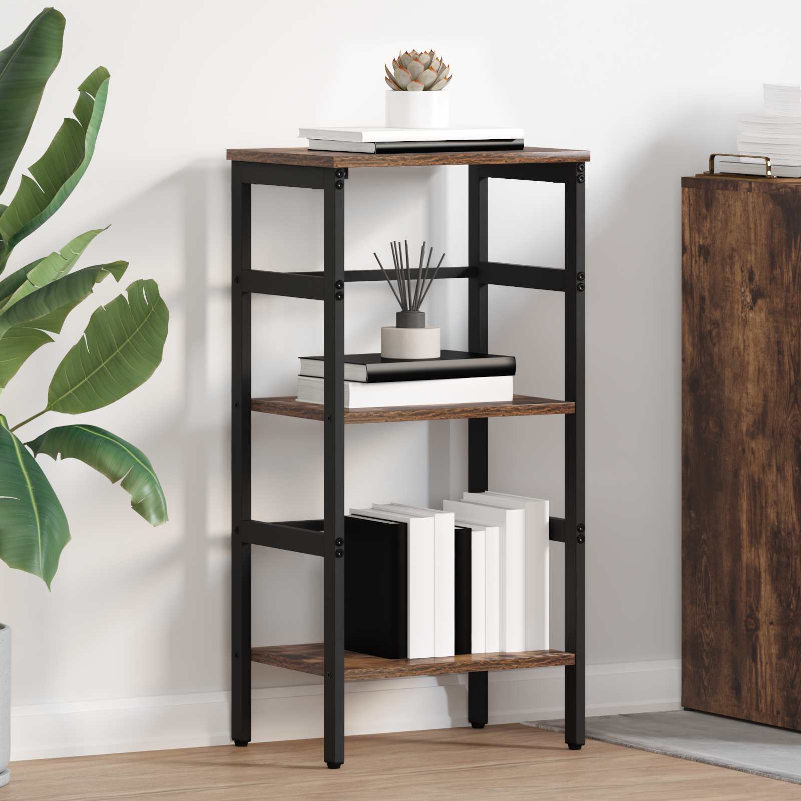 vidaXL Boekenkast Zwart Eiken 40 x 29,5 x 81 cm Bewerkt hout