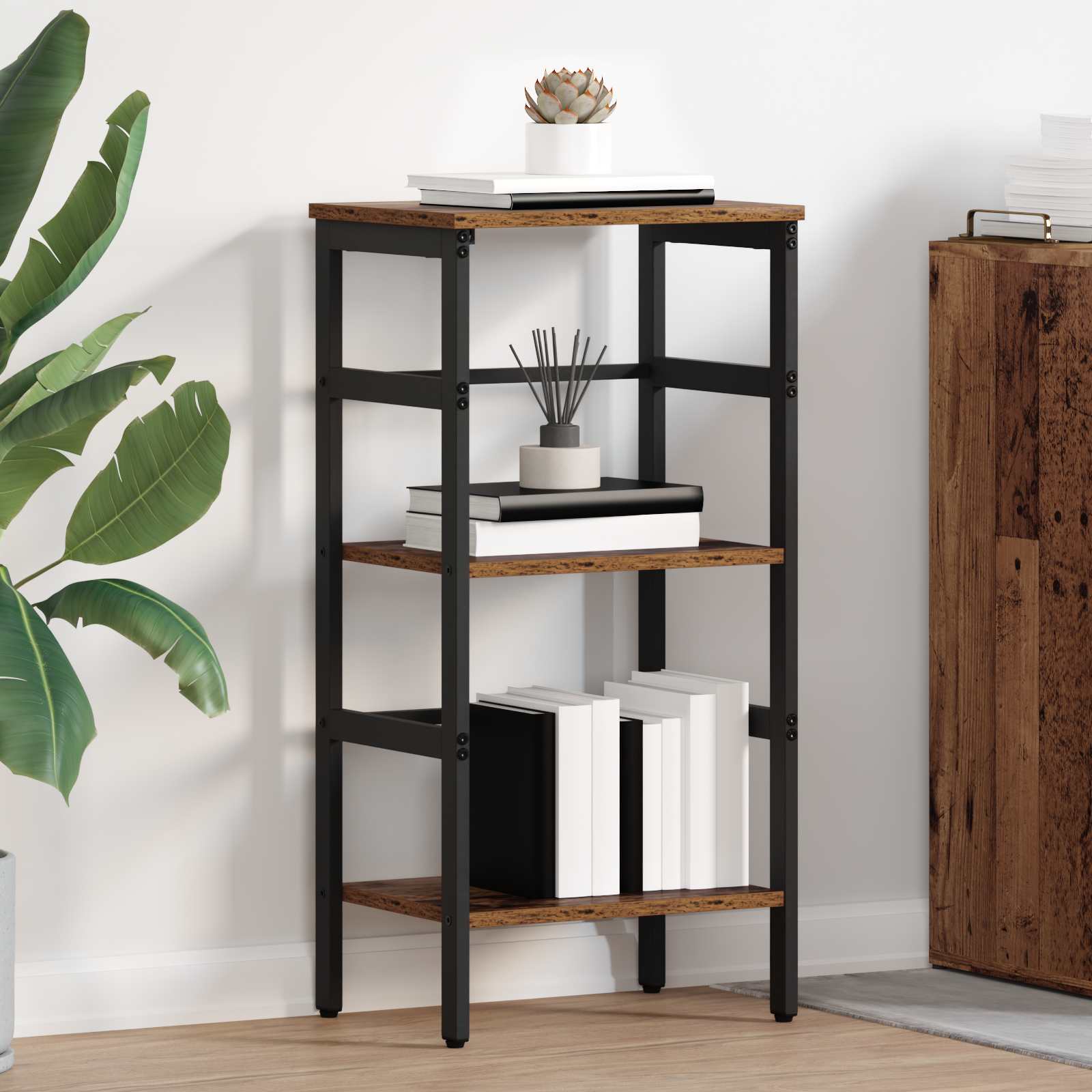 vidaXL Boekenkast Zwart Eiken 40 x 29,5 x 81 cm Bewerkt hout