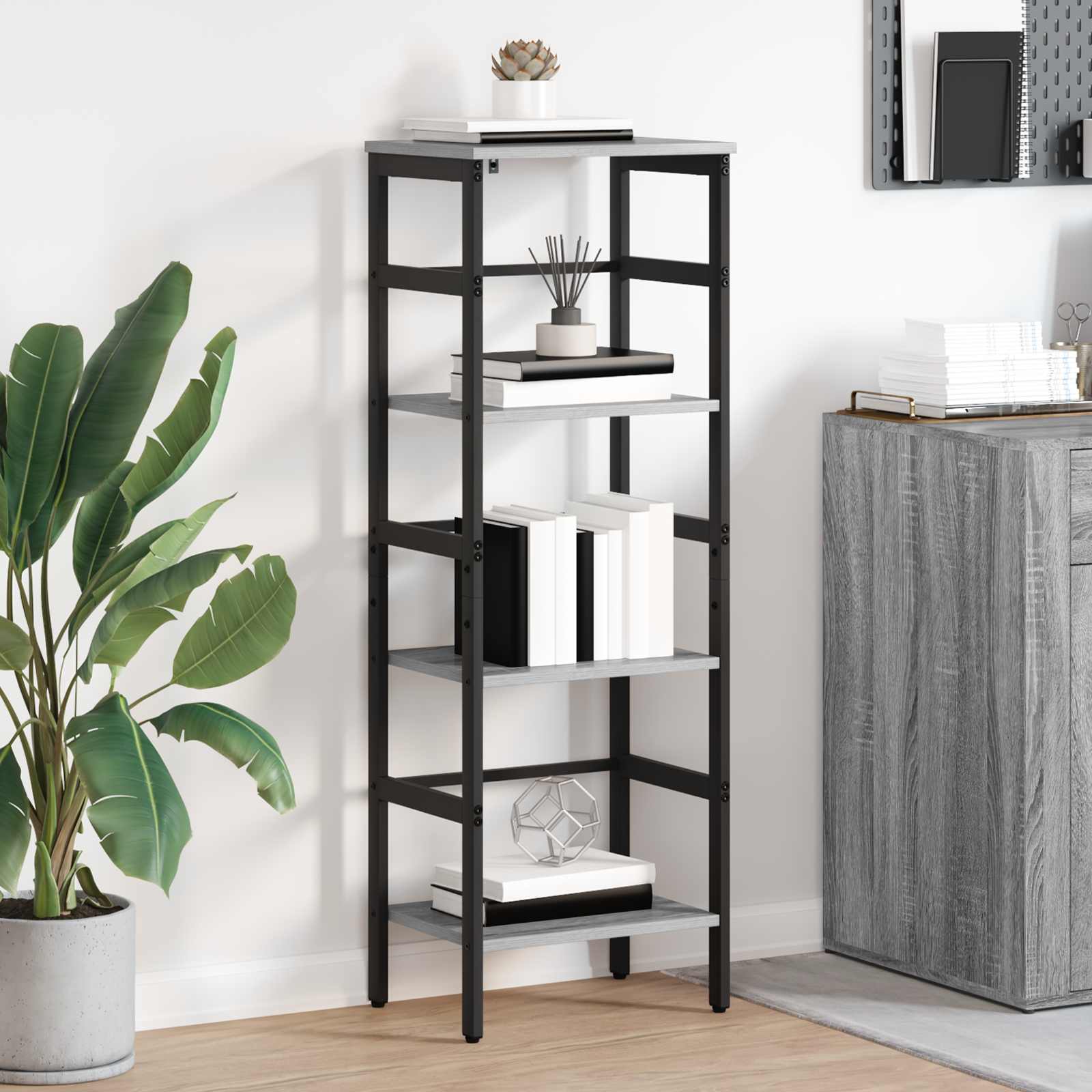 vidaXL Boekenkast Zwart Eiken 40 x 29,5 x 81 cm Bewerkt hout
