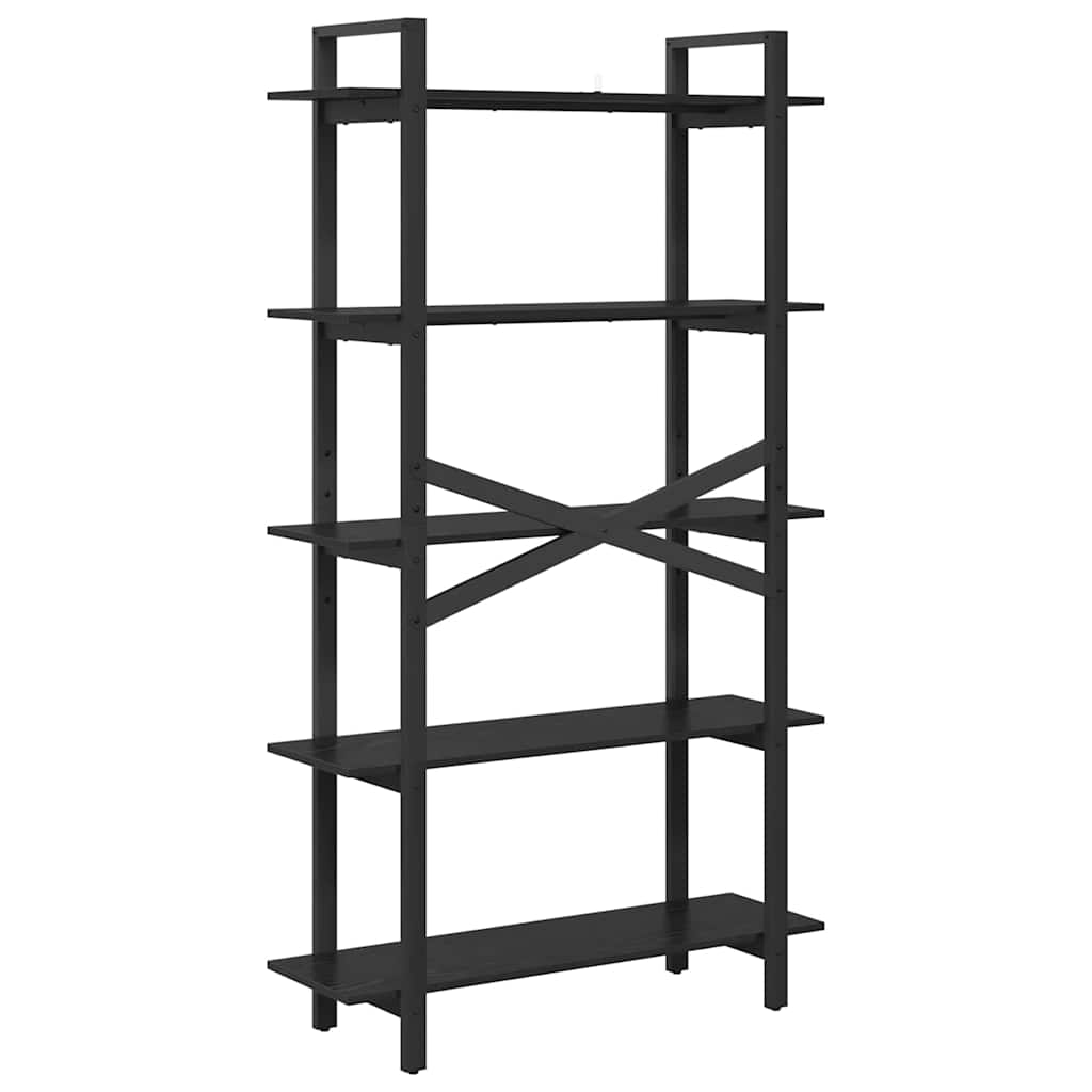 vidaXL Boekenkast Zwart Eiken 100 x 33,5 x 178 cm Bewerkt hout
