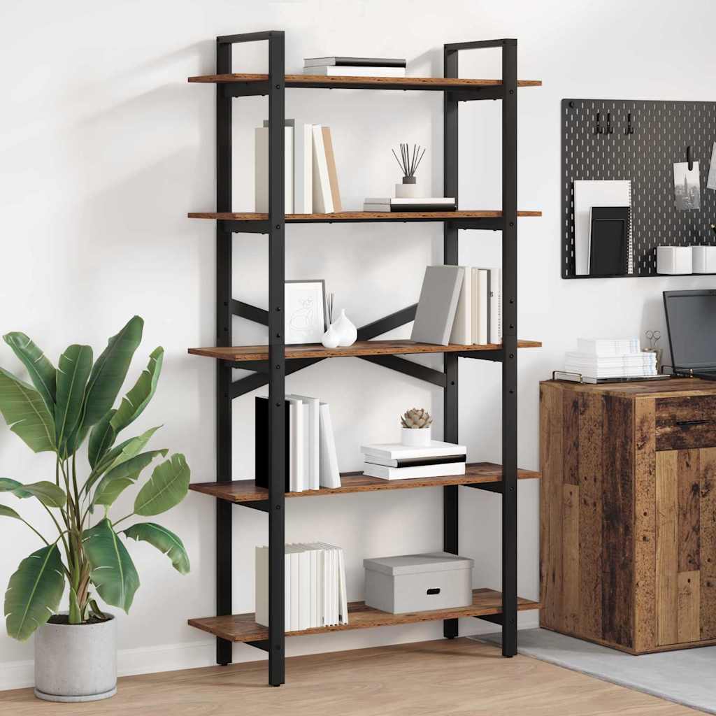vidaXL Boekenkast Zwart Eiken 100 x 33,5 x 178 cm Bewerkt hout
