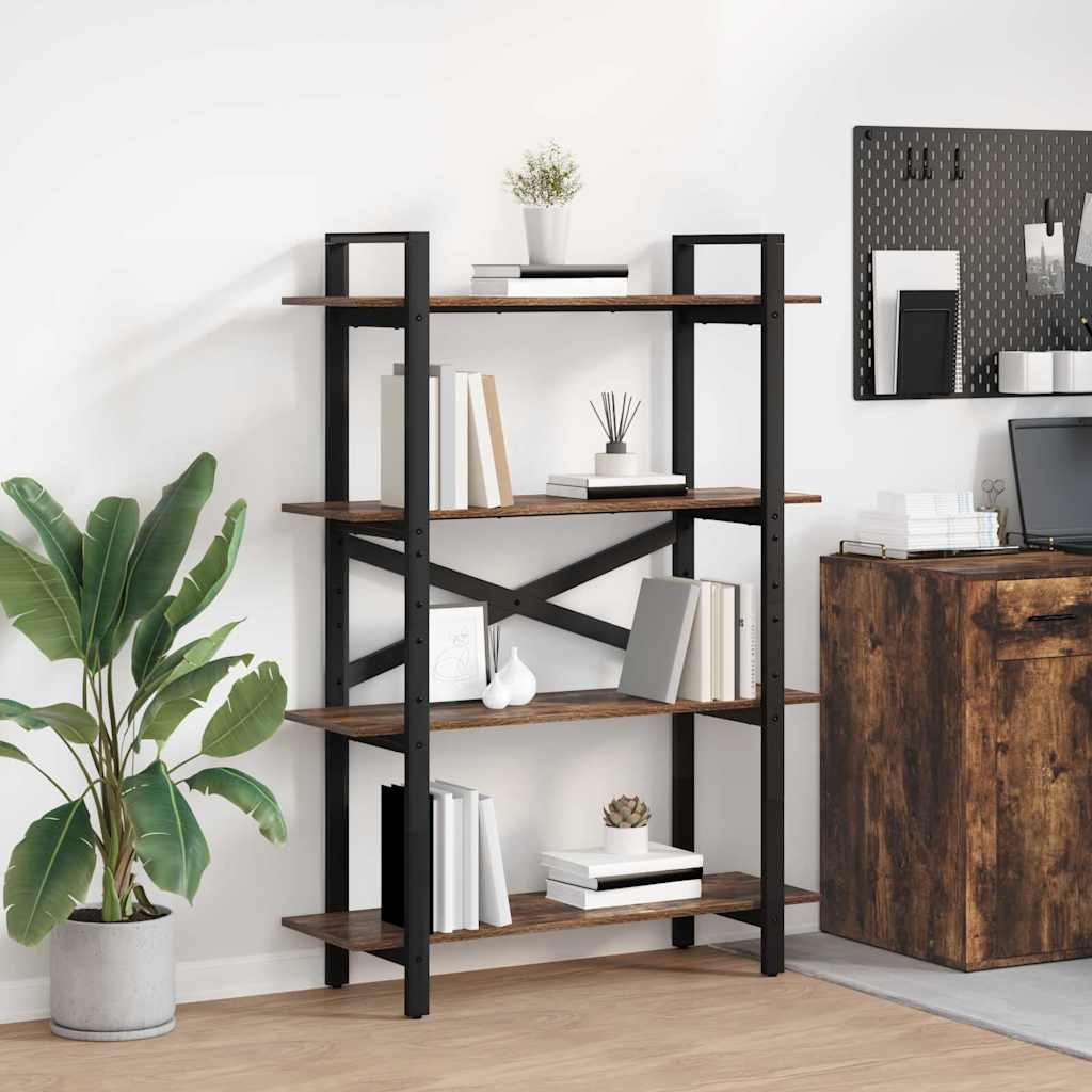 vidaXL Boekenkast Zwart Eiken 100 x 33,5 x 178 cm Bewerkt hout