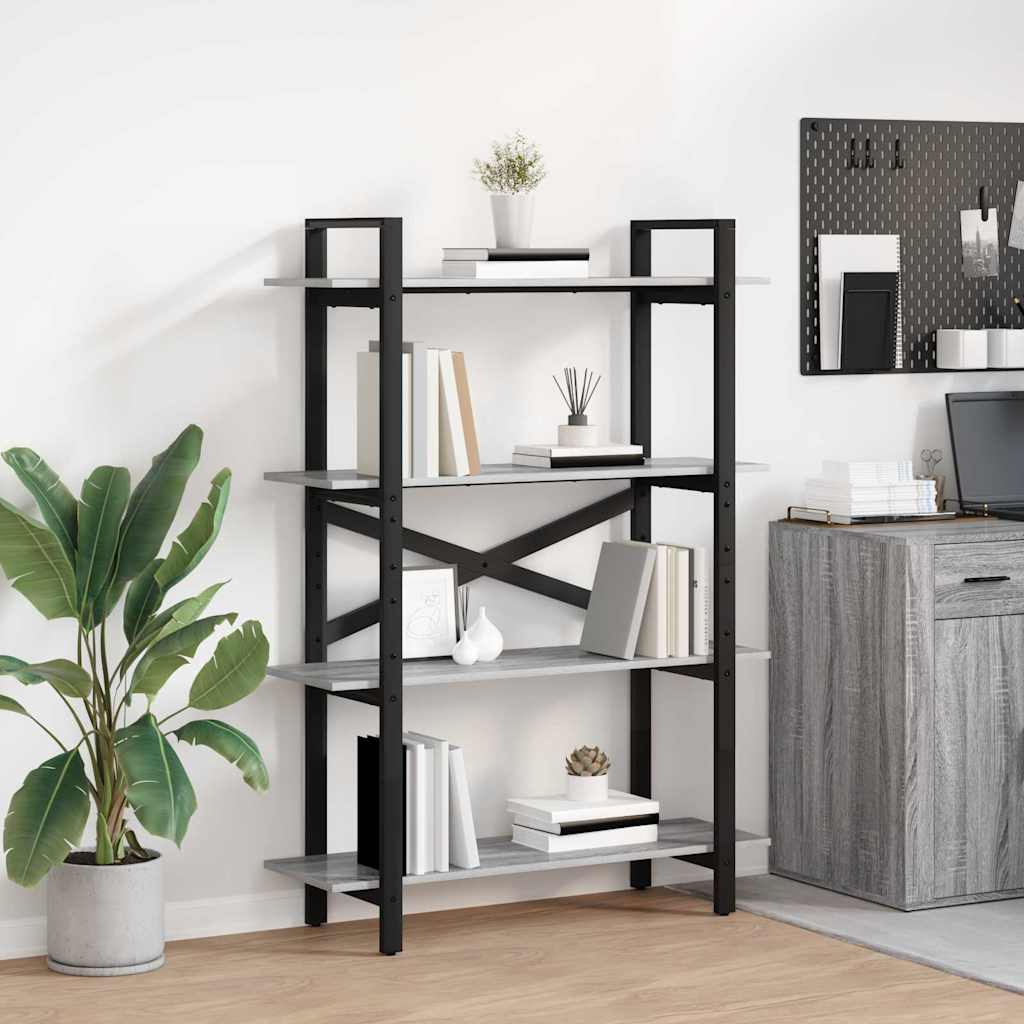 vidaXL Boekenkast Zwart Eiken 100 x 33,5 x 178 cm Bewerkt hout
