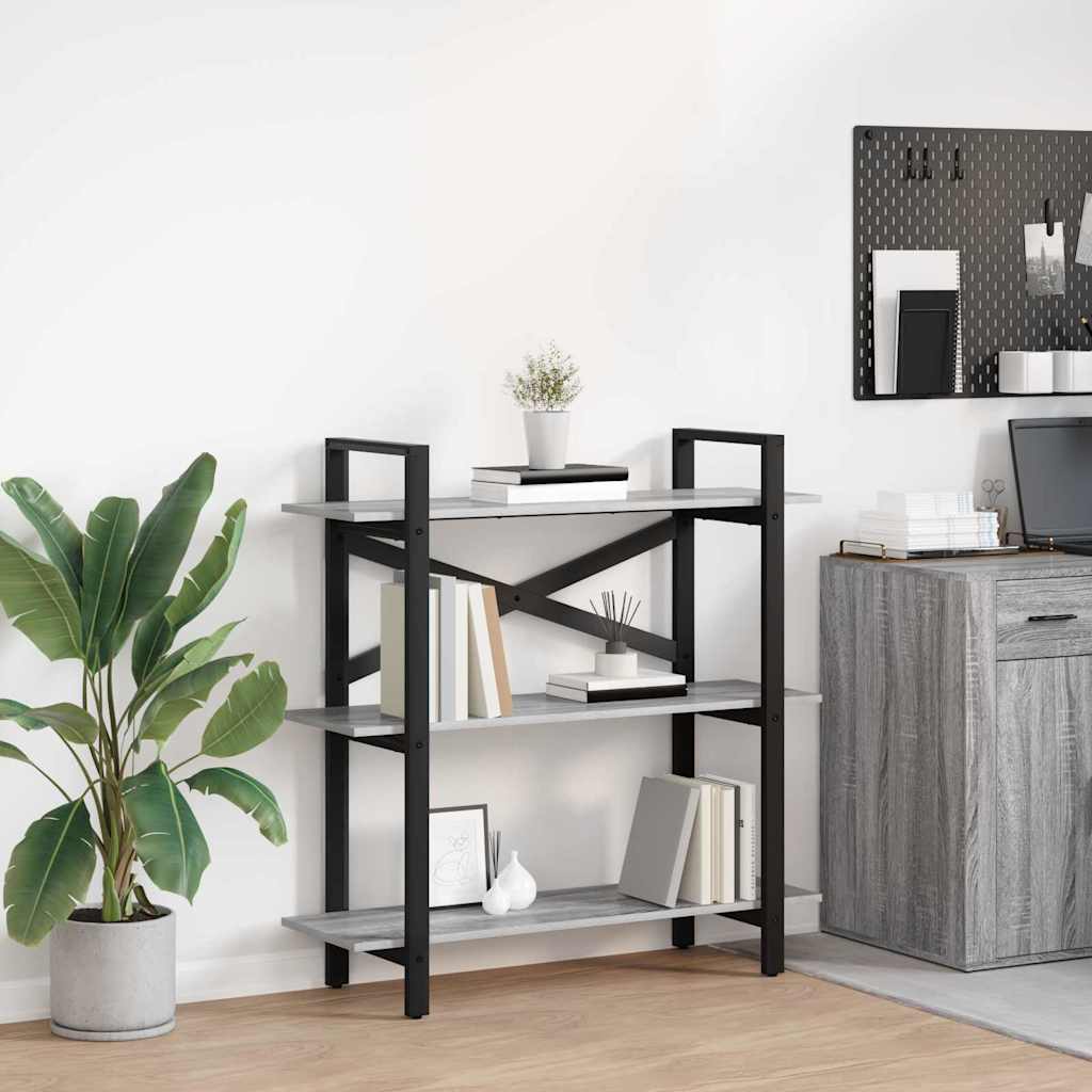 vidaXL Boekenkast Zwart Eiken 100 x 33,5 x 178 cm Bewerkt hout