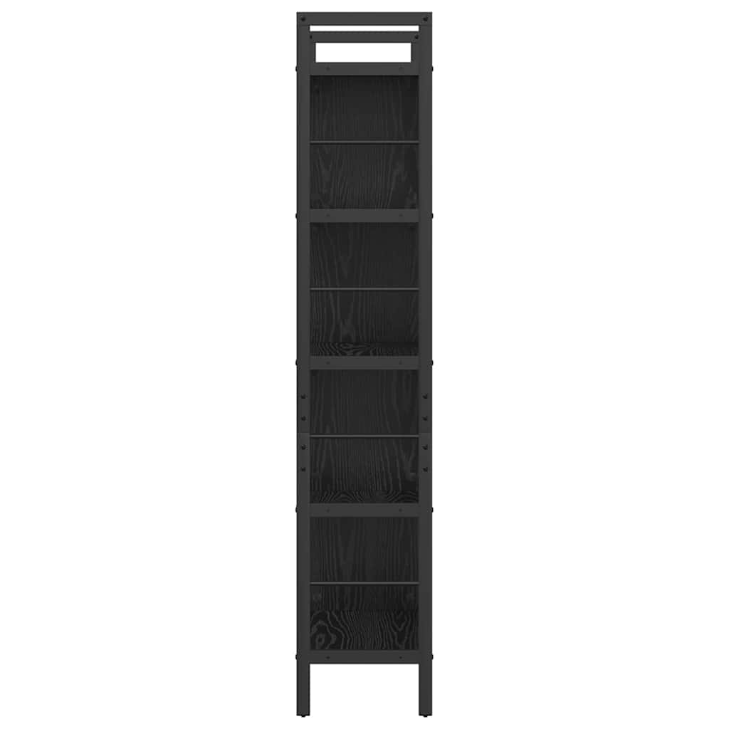 vidaXL Boekenkast Zwart Eiken 75 x 30 x 156 cm Bewerkt hout