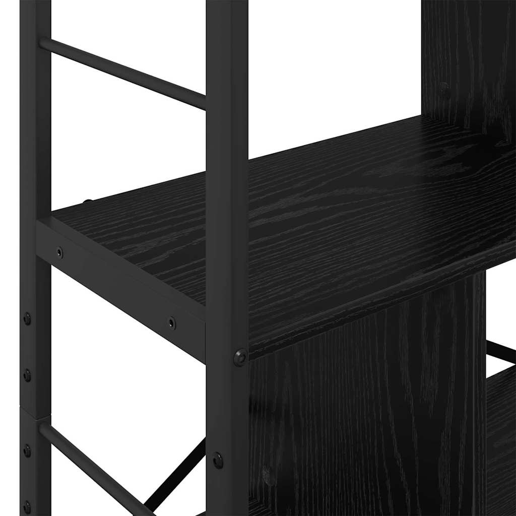 vidaXL Boekenkast Zwart Eiken 75 x 30 x 156 cm Bewerkt hout