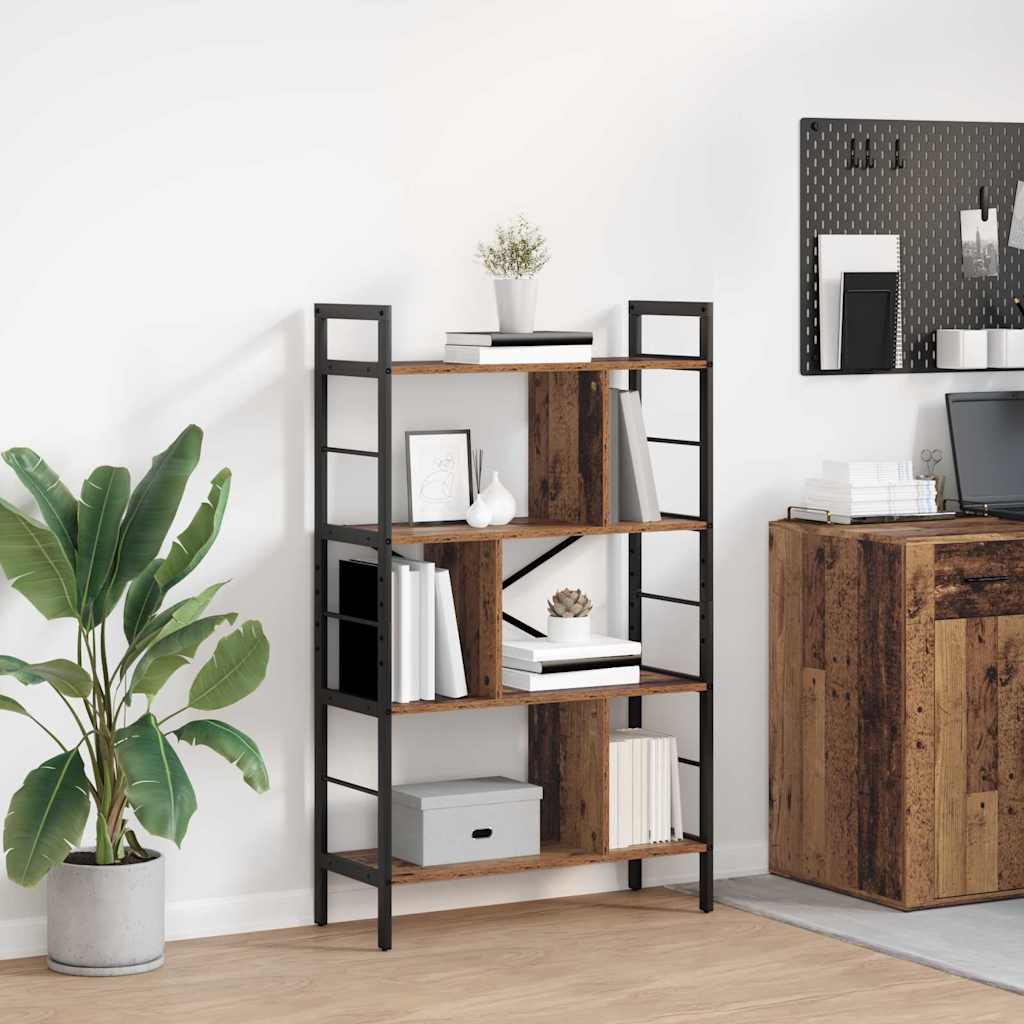 vidaXL Boekenkast Zwart Eiken 75 x 30 x 156 cm Bewerkt hout