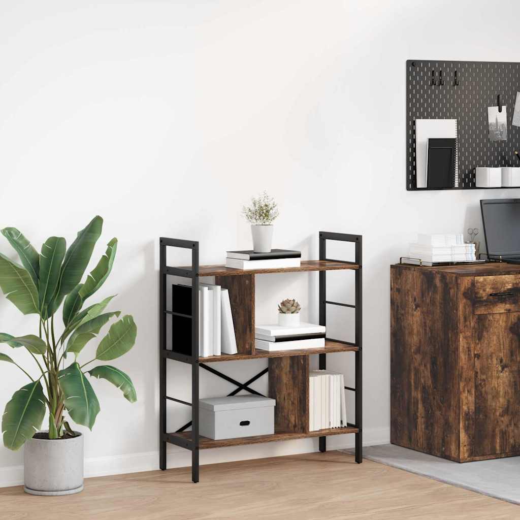 vidaXL Boekenkast Zwart Eiken 75 x 30 x 156 cm Bewerkt hout