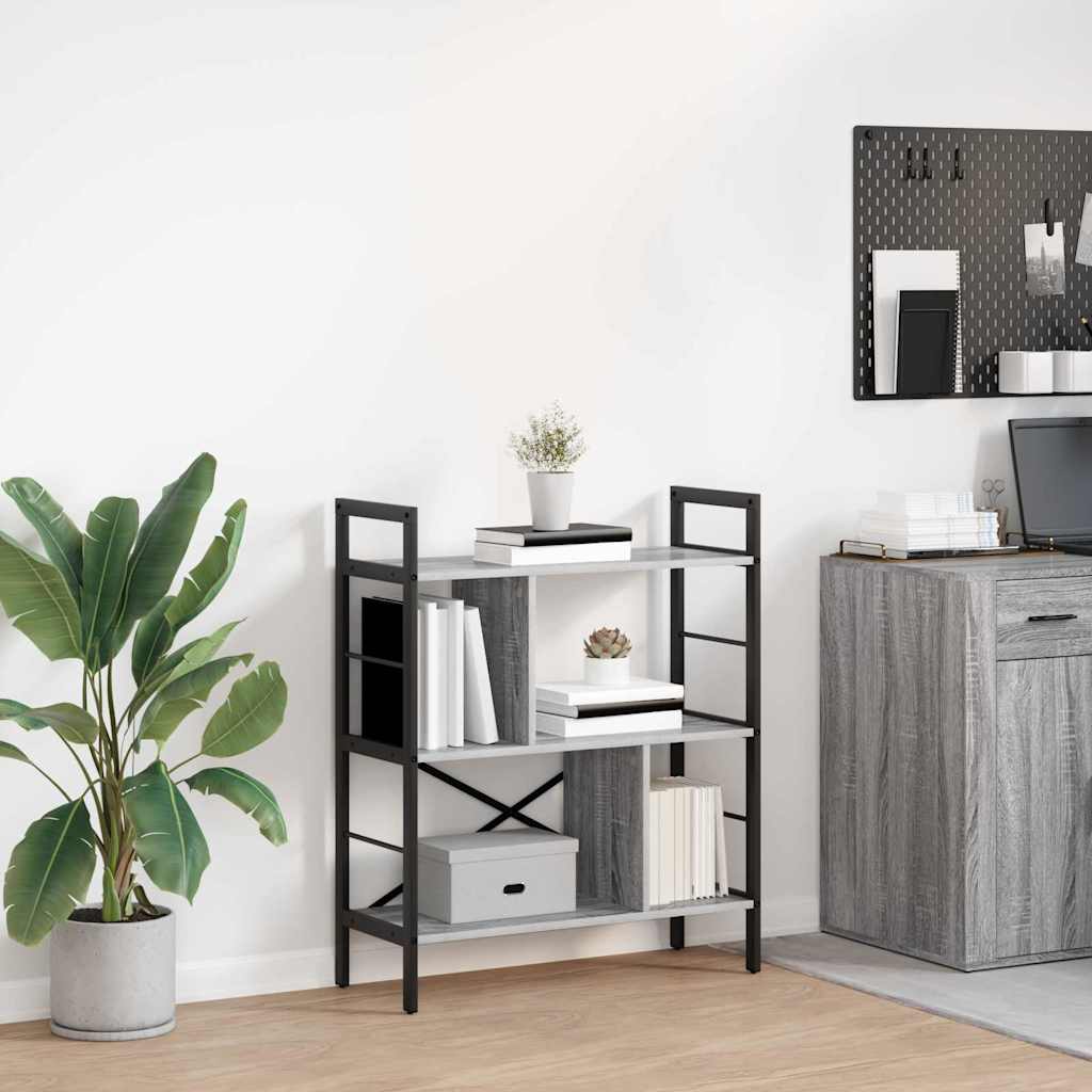 vidaXL Boekenkast Zwart Eiken 75 x 30 x 156 cm Bewerkt hout