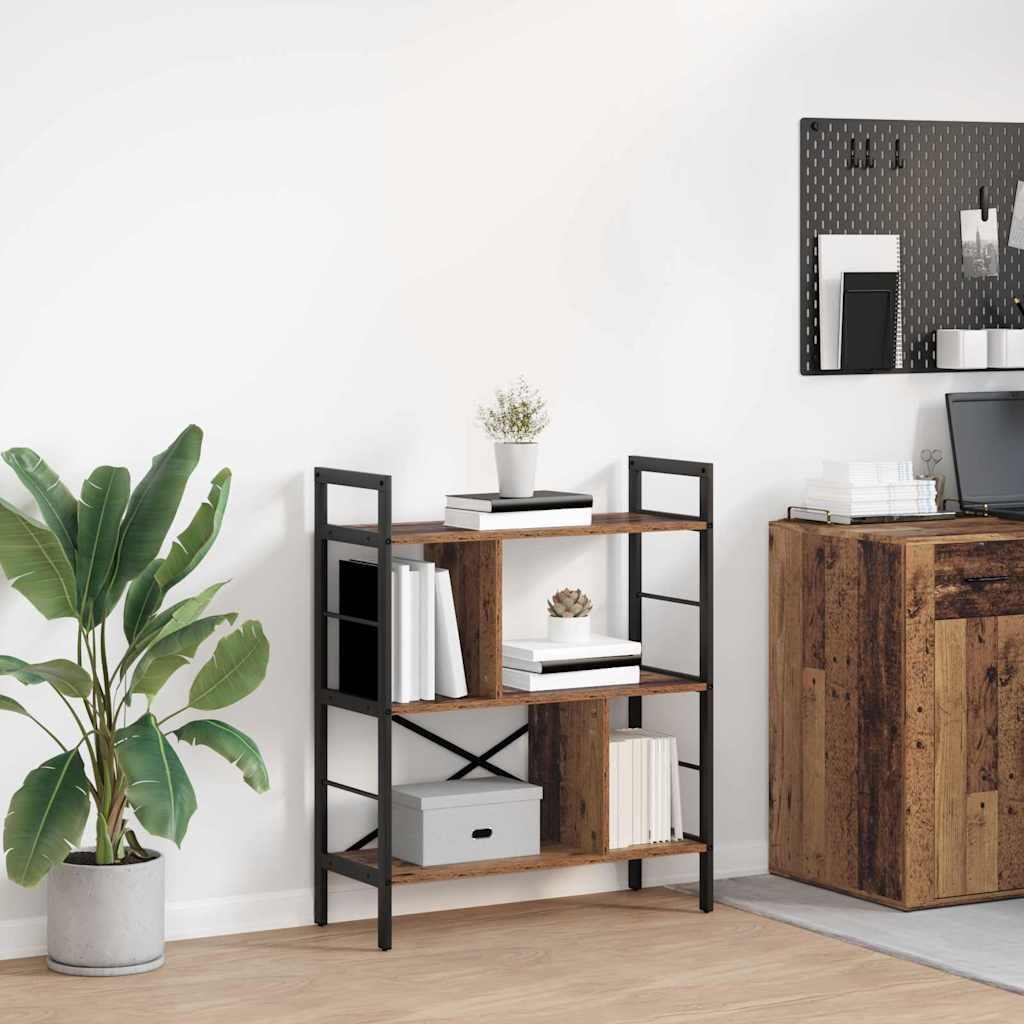 vidaXL Boekenkast Zwart Eiken 75 x 30 x 156 cm Bewerkt hout
