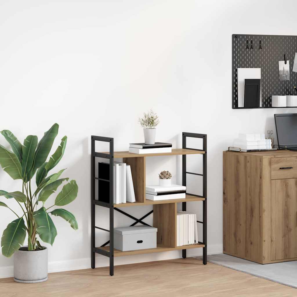 vidaXL Boekenkast Zwart Eiken 75 x 30 x 156 cm Bewerkt hout