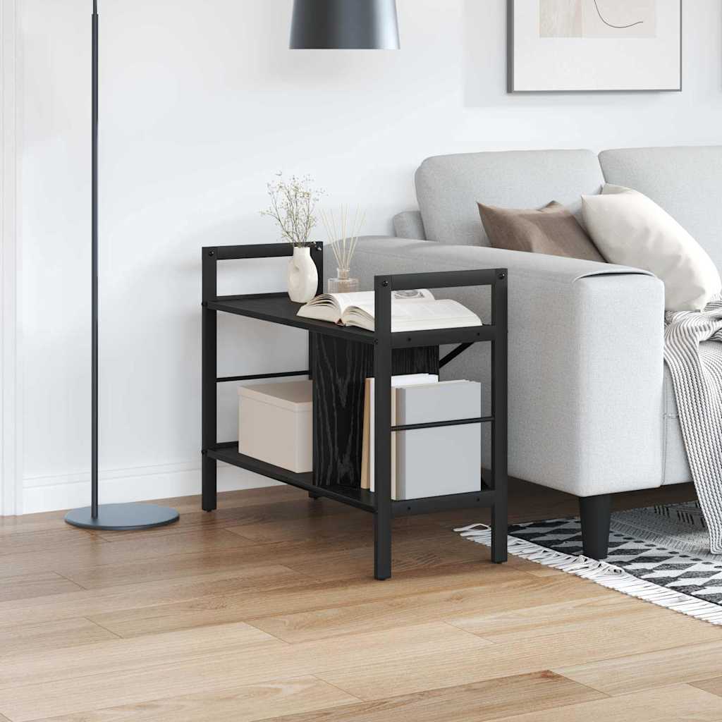 vidaXL Boekenkast Zwart Eiken 75 x 30 x 156 cm Bewerkt hout