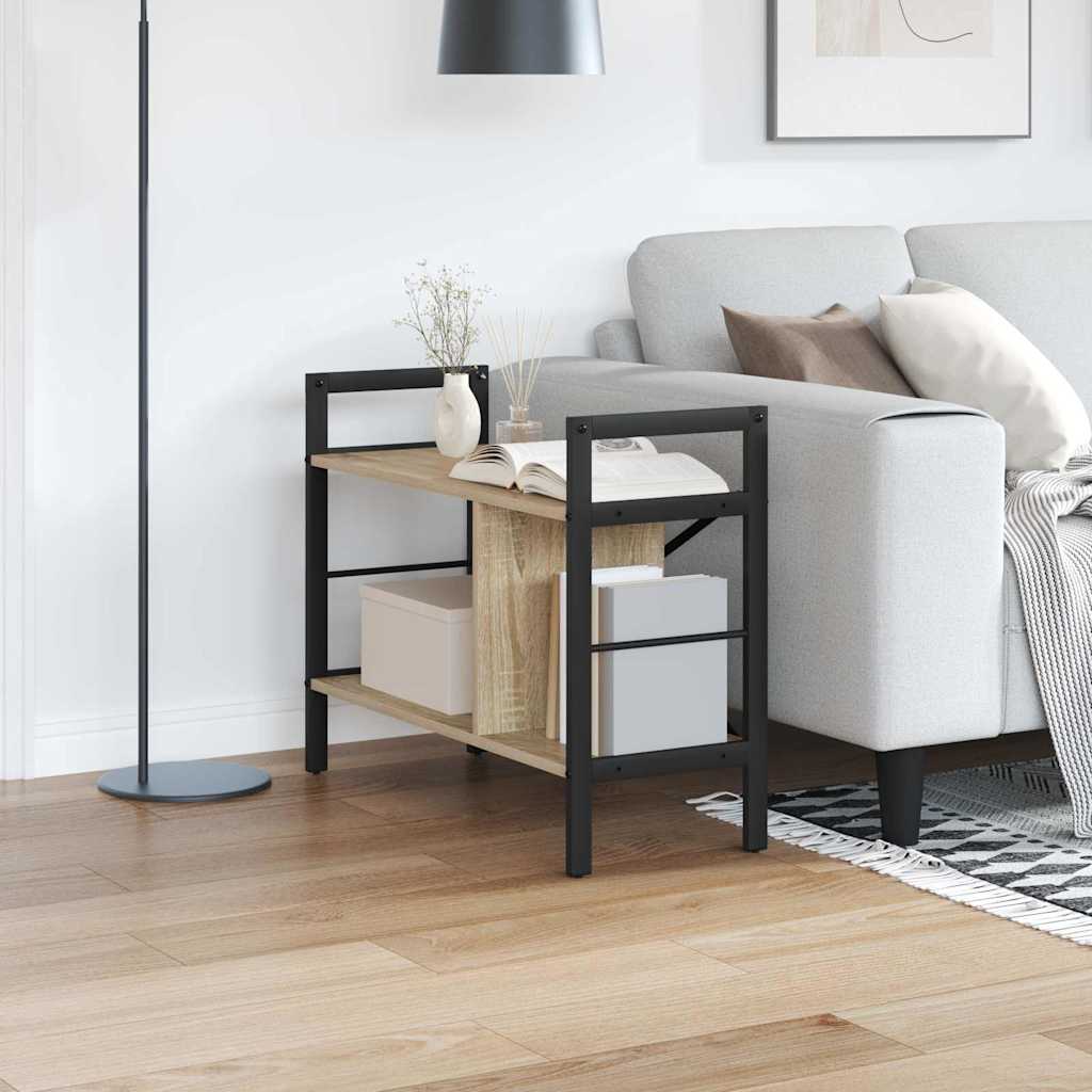 vidaXL Boekenkast Zwart Eiken 75 x 30 x 156 cm Bewerkt hout