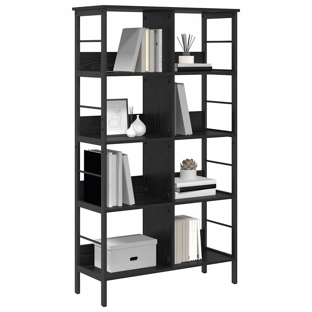 vidaXL Boekenkast Zwart Eiken 82 x 32 x 144,5 cm Bewerkt hout