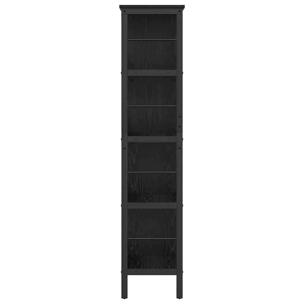 vidaXL Boekenkast Zwart Eiken 82 x 32 x 144,5 cm Bewerkt hout