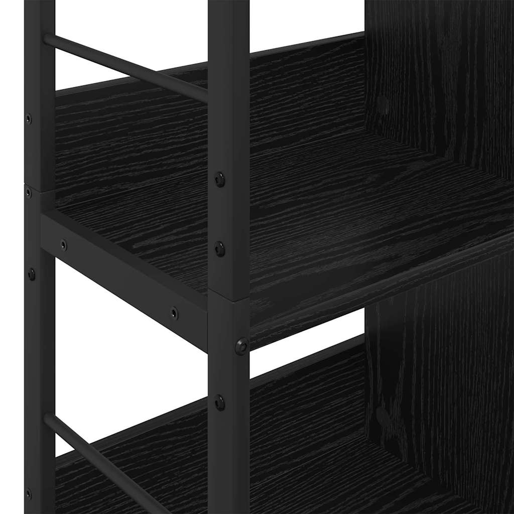 vidaXL Boekenkast Zwart Eiken 82 x 32 x 144,5 cm Bewerkt hout