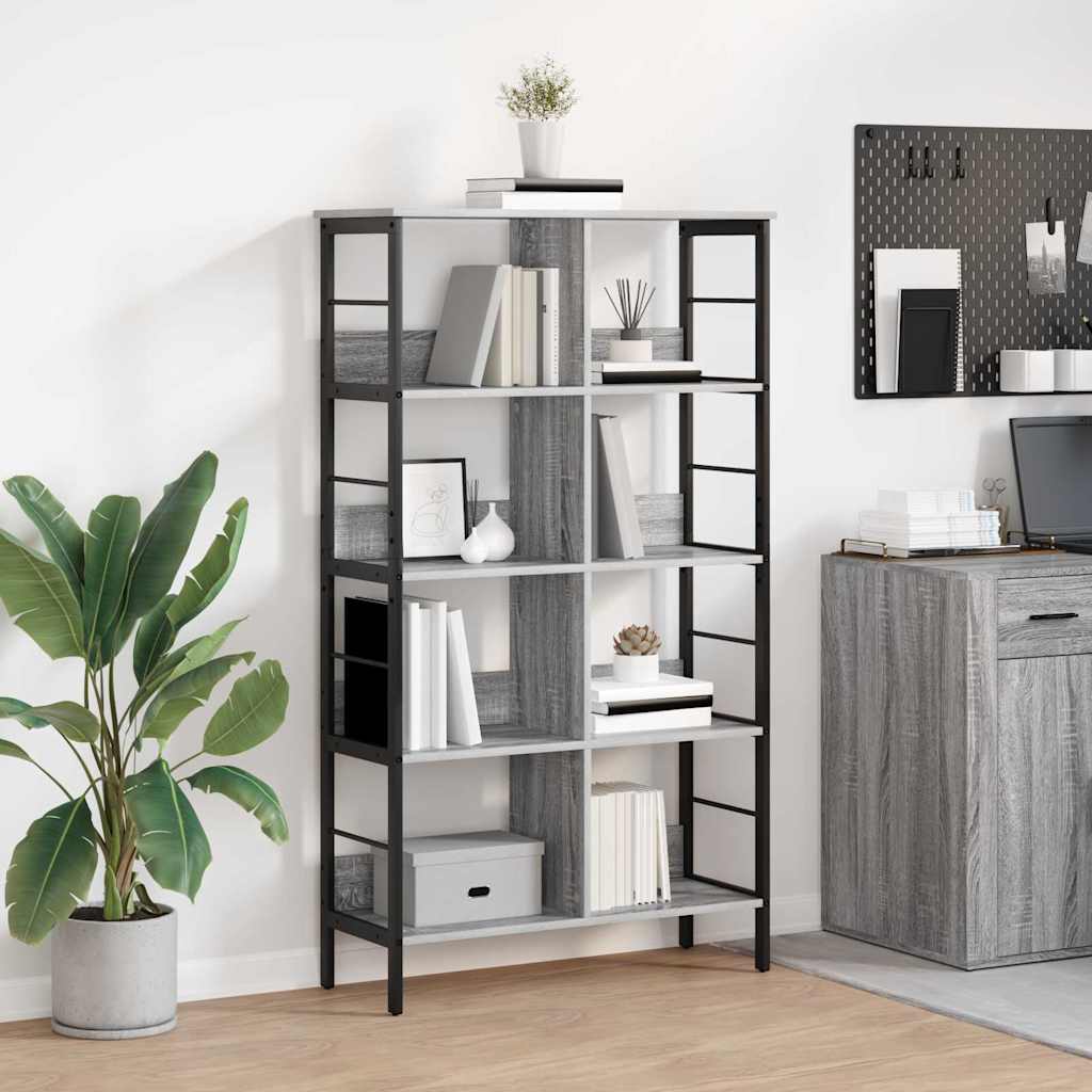 vidaXL Boekenkast Zwart Eiken 82 x 32 x 144,5 cm Bewerkt hout