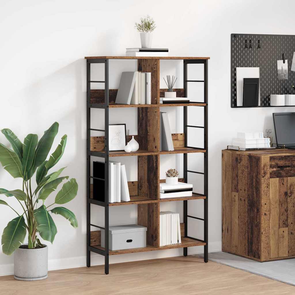vidaXL Boekenkast Zwart Eiken 82 x 32 x 144,5 cm Bewerkt hout