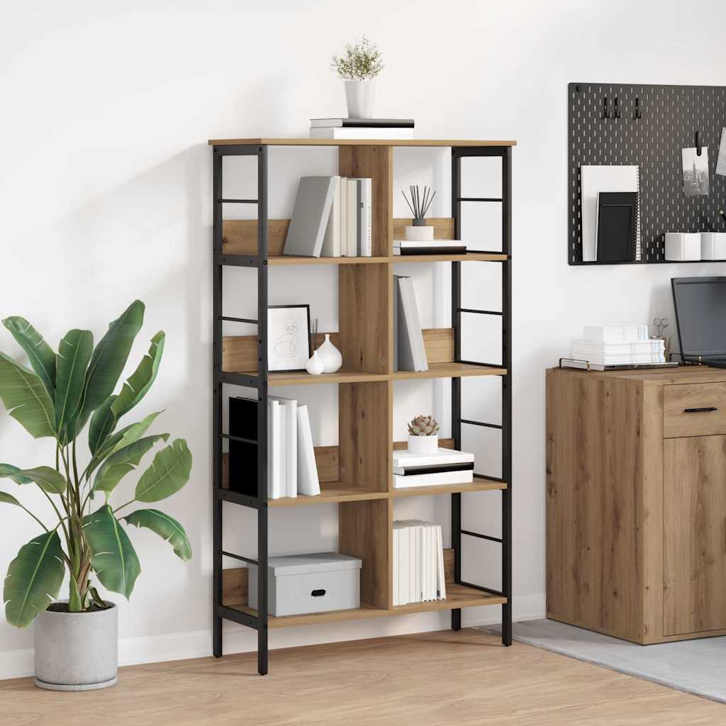 vidaXL Boekenkast Zwart Eiken 82 x 32 x 144,5 cm Bewerkt hout