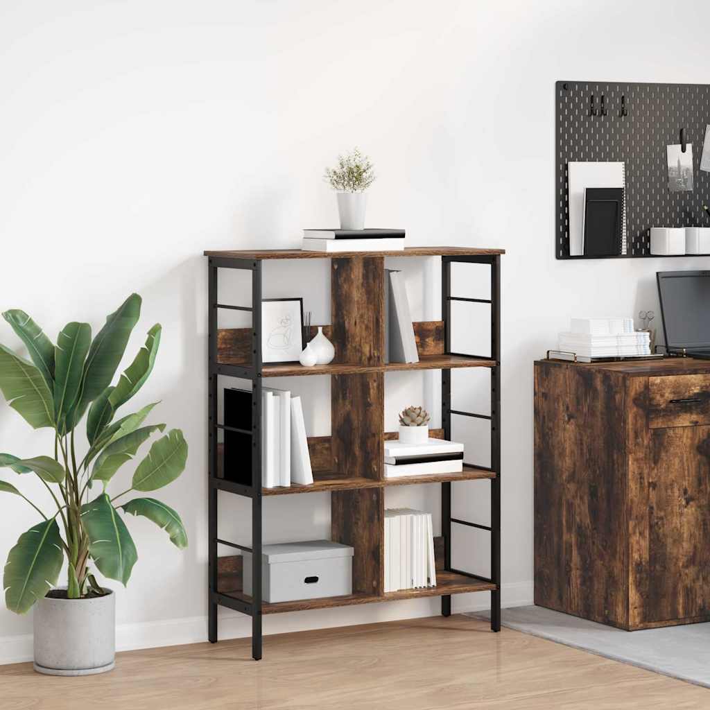 vidaXL Boekenkast Zwart Eiken 82 x 32 x 144,5 cm Bewerkt hout