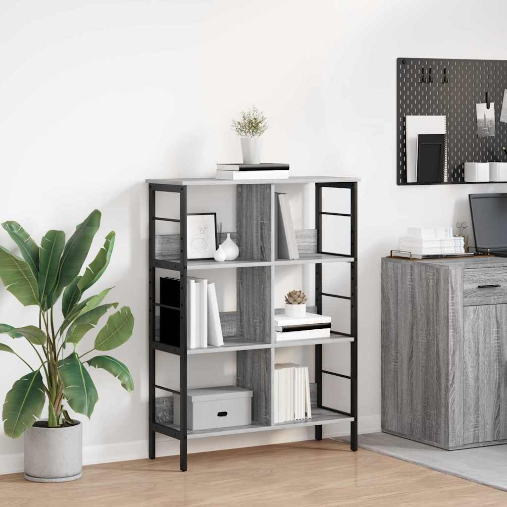 vidaXL Boekenkast Zwart Eiken 82 x 32 x 144,5 cm Bewerkt hout