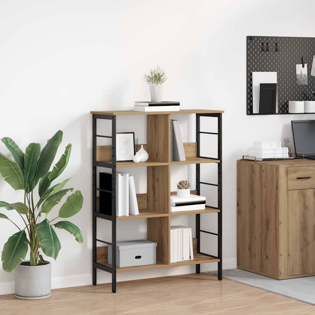 vidaXL Boekenkast Zwart Eiken 82 x 32 x 144,5 cm Bewerkt hout