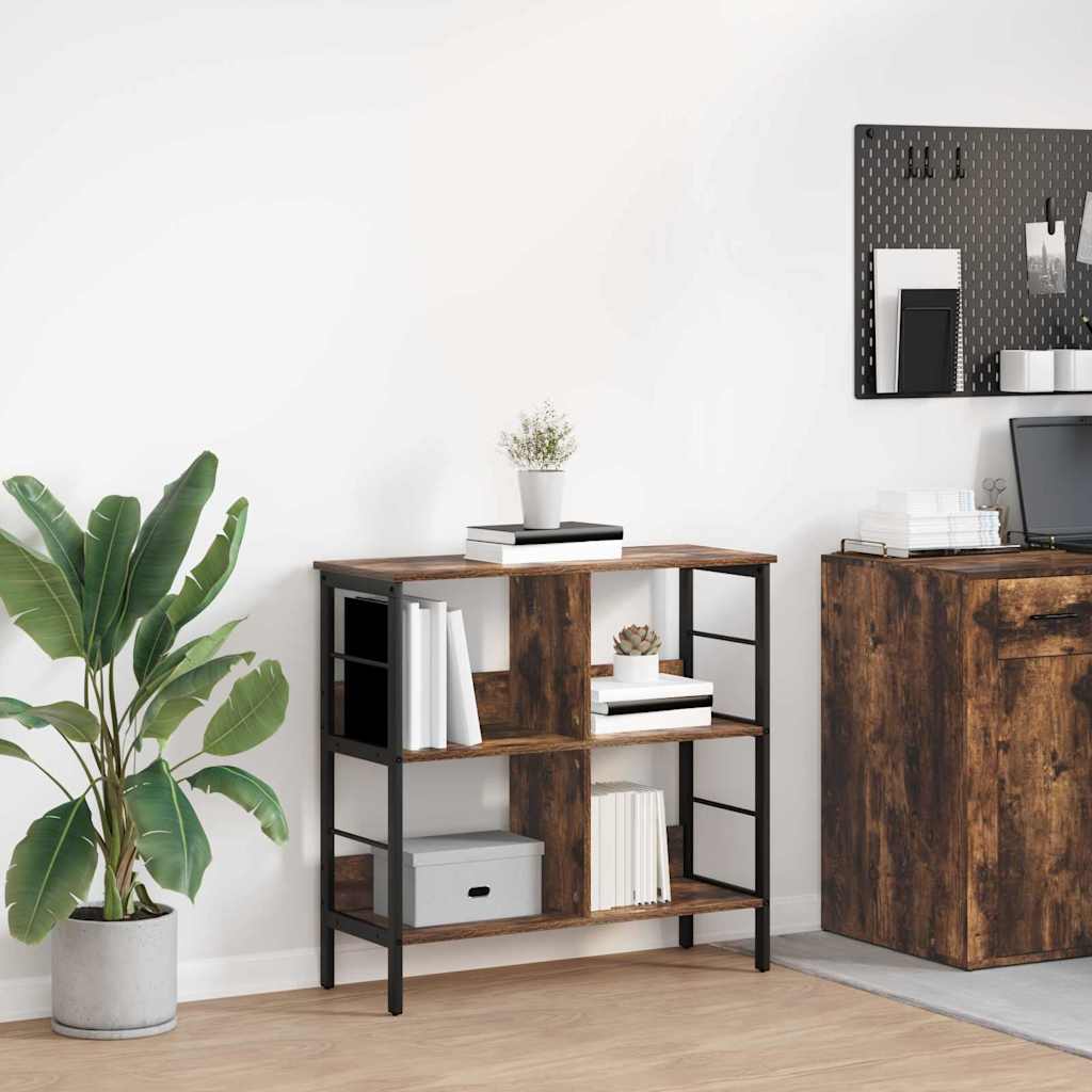 vidaXL Boekenkast Zwart Eiken 82 x 32 x 144,5 cm Bewerkt hout