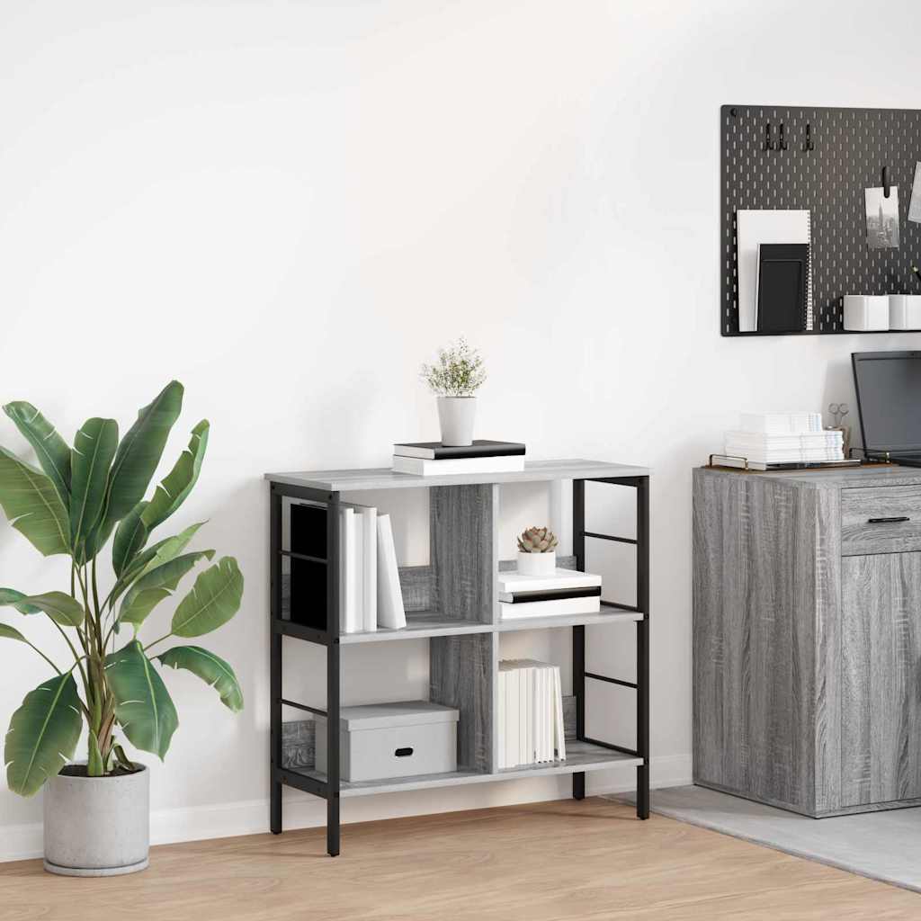 vidaXL Boekenkast Zwart Eiken 82 x 32 x 144,5 cm Bewerkt hout