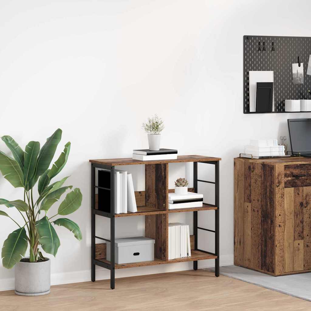 vidaXL Boekenkast Zwart Eiken 82 x 32 x 144,5 cm Bewerkt hout