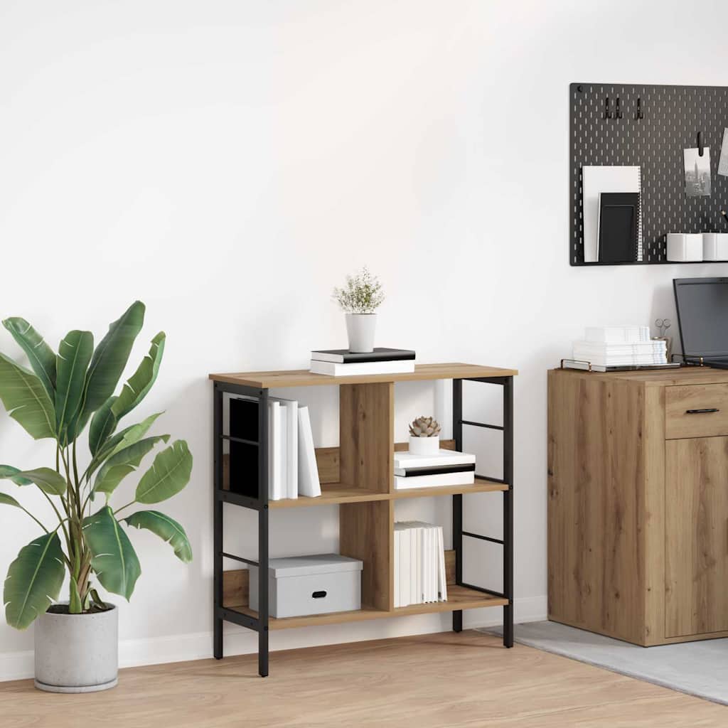 vidaXL Boekenkast Zwart Eiken 82 x 32 x 144,5 cm Bewerkt hout