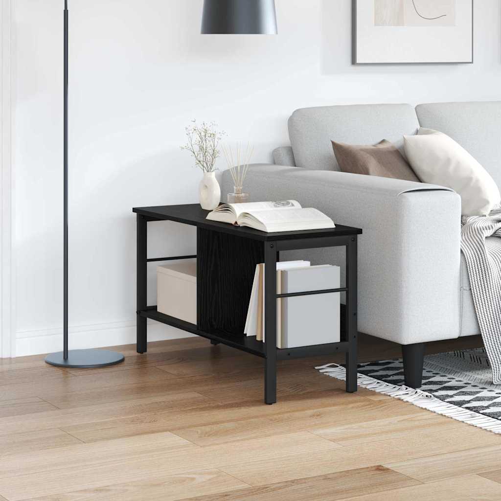 vidaXL Boekenkast Zwart Eiken 82 x 32 x 144,5 cm Bewerkt hout