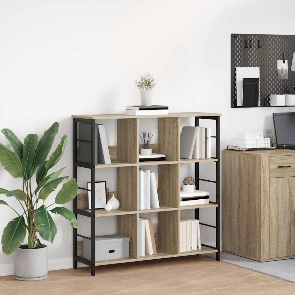 vidaXL Boekenkast Zwart Eiken 82 x 32 x 144,5 cm Bewerkt hout