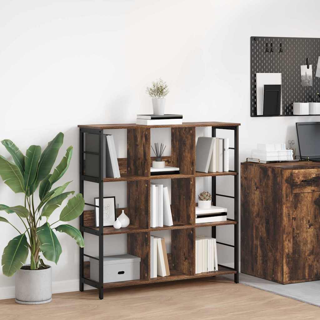 vidaXL Boekenkast Zwart Eiken 82 x 32 x 144,5 cm Bewerkt hout